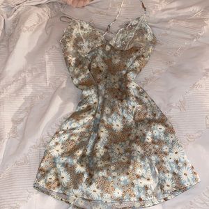 Floral silk slip dress